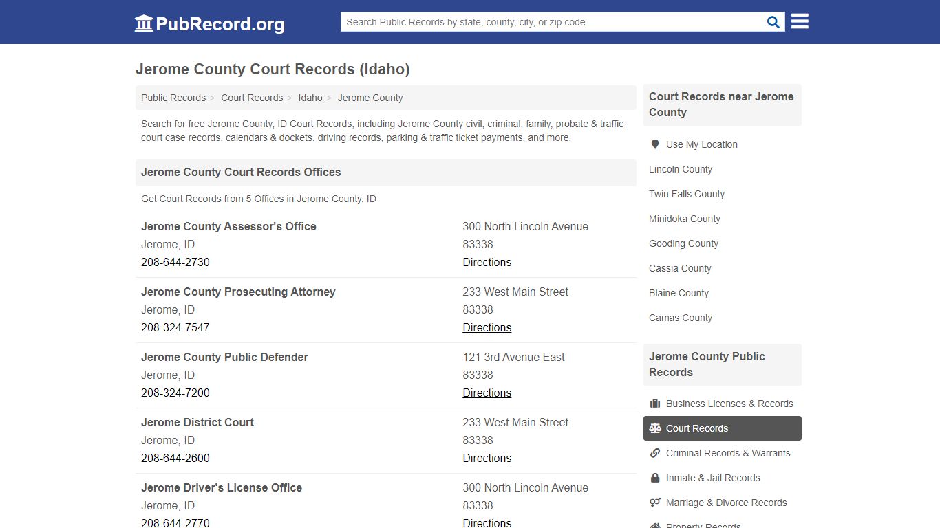 Free Jerome County Court Records (Idaho Court Records) - PubRecord.org