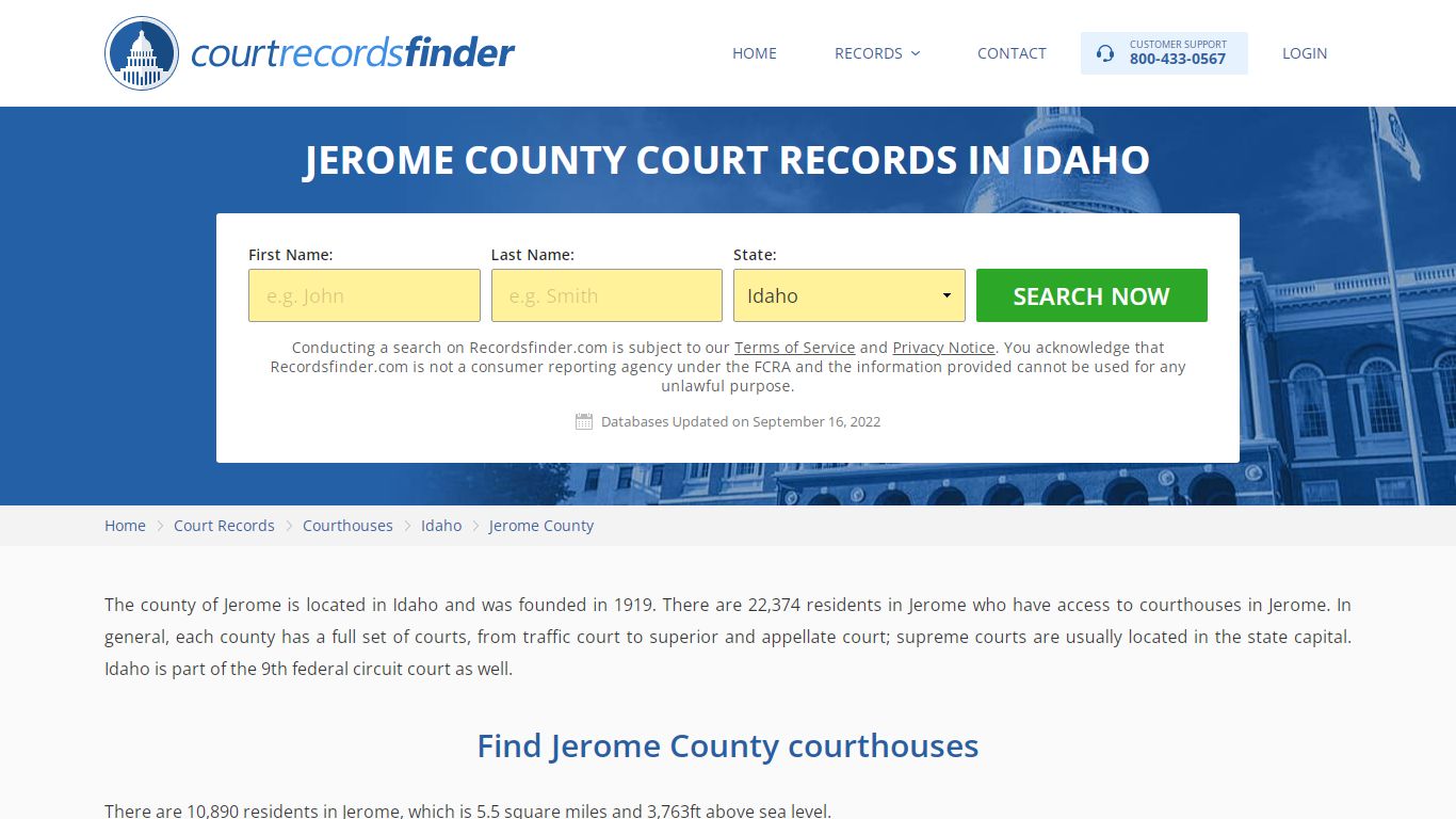 Jerome County, ID Court Records - Find Jerome Courthouses